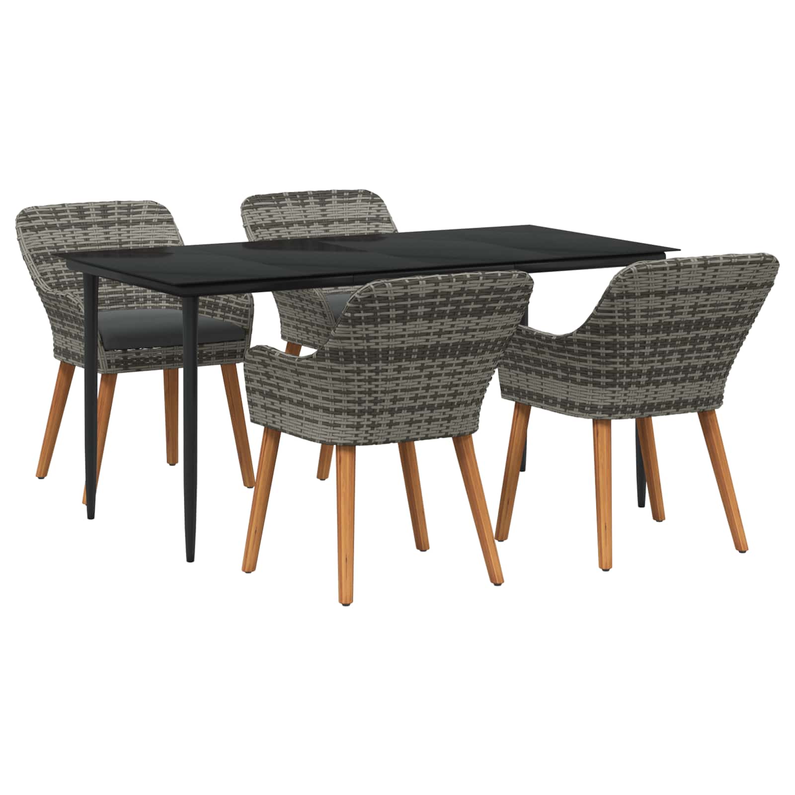 Conjunto de Comedor de Jardín 3 pcs Beige ratán sintético