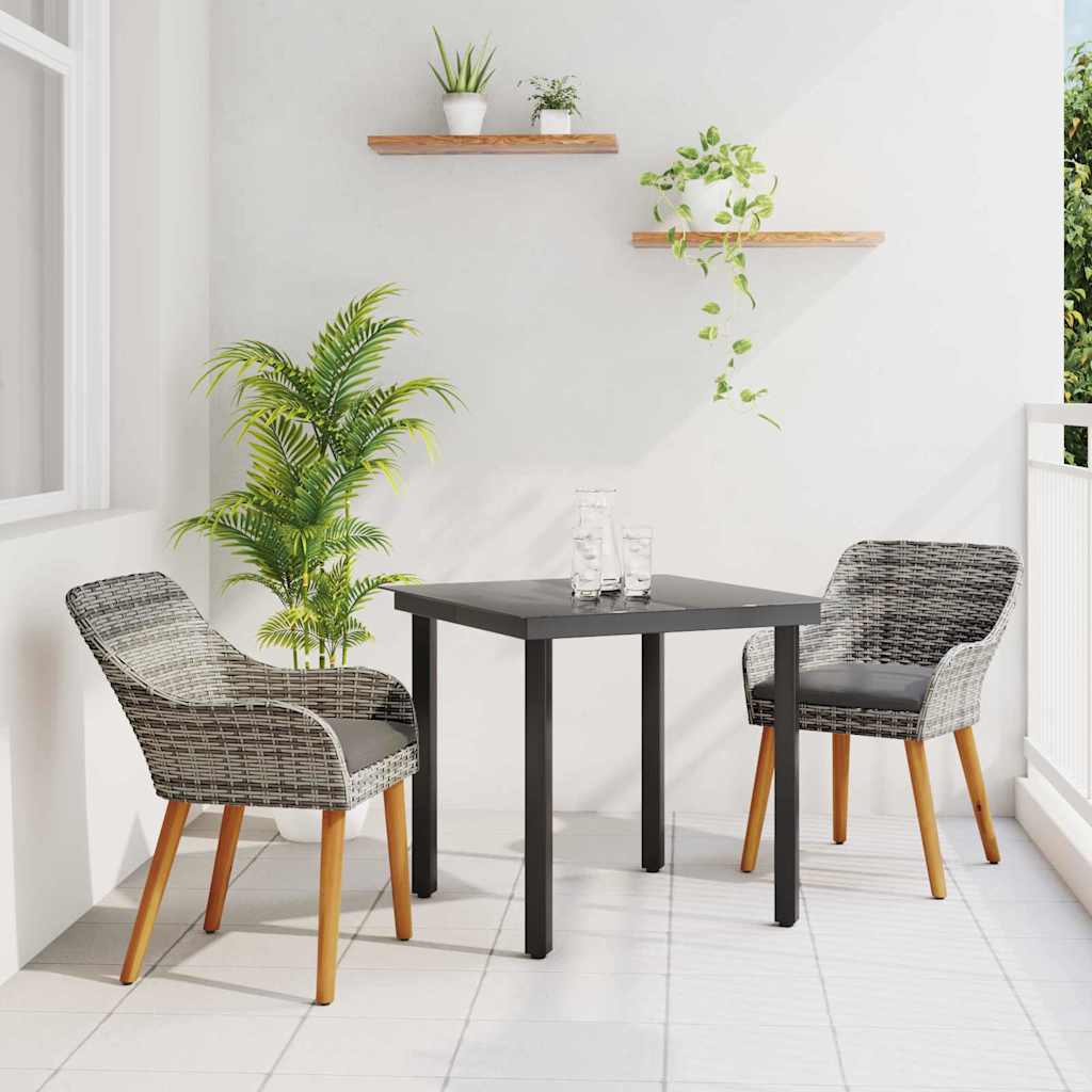 Conjunto de Comedor de Jardín 3 pcs Beige ratán sintético