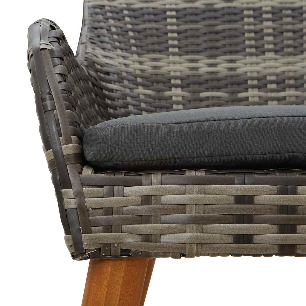Conjunto de Comedor de Jardín 5 pcs Gris ratán sintético
