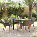 Conjunto de Comedor de Jardín 5 pcs Gris ratán sintético