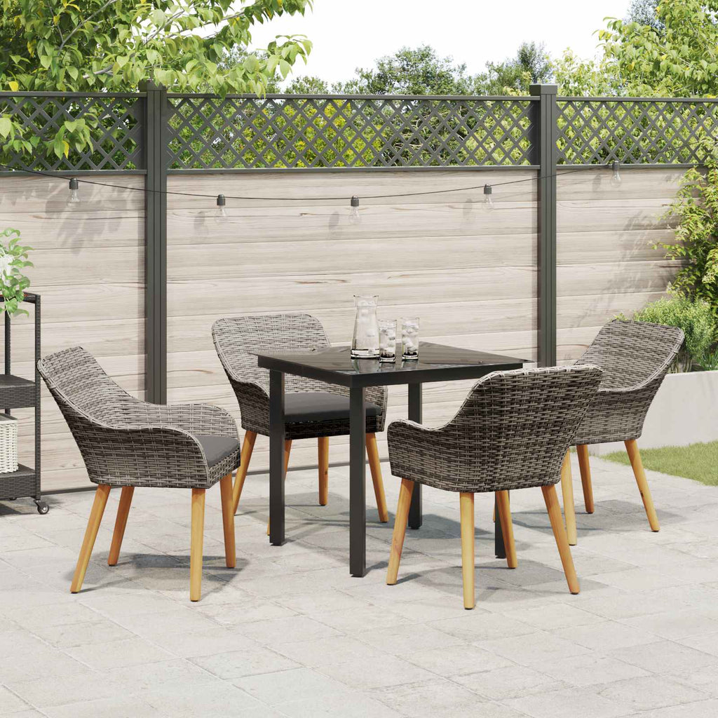 Conjunto de Comedor de Jardín 5 pcs Gris ratán sintético