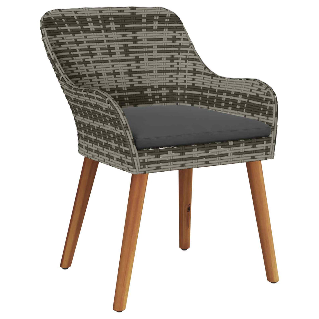 Conjunto de Comedor de Jardín 5 pcs Gris ratán sintético