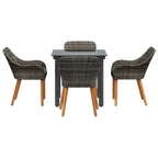 Conjunto de Comedor de Jardín 5 pcs Gris ratán sintético