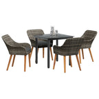 Conjunto de Comedor de Jardín 5 pcs Gris ratán sintético