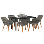 Conjunto de Comedor de Jardín 7 pcs Gris ratán sintético