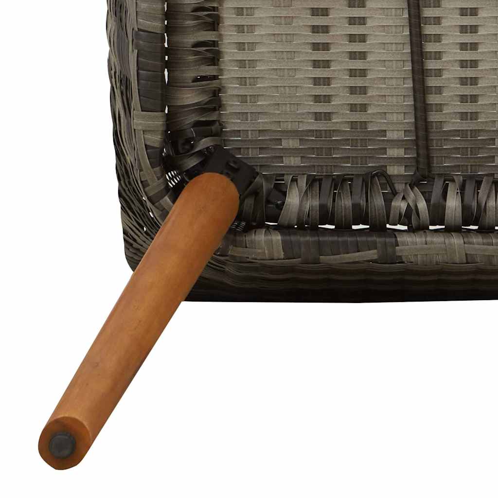 Conjunto de Comedor de Jardín 9 pcs Gris ratán sintético