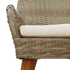 Conjunto de Comedor de Jardín 3 pcs Beige ratán sintético