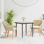 Conjunto de Comedor de Jardín 3 pcs Beige ratán sintético