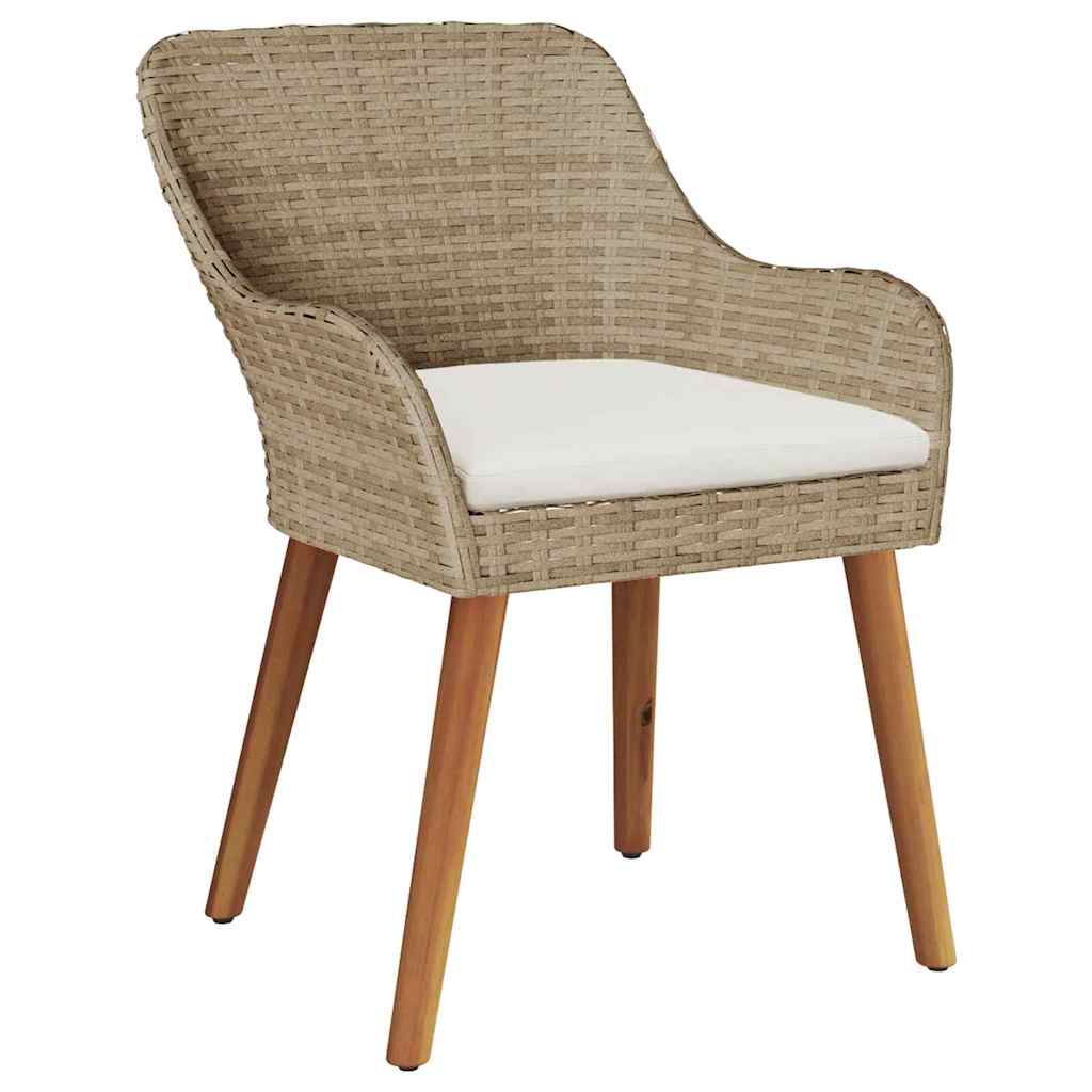 Conjunto de Comedor de Jardín 3 pcs Beige ratán sintético