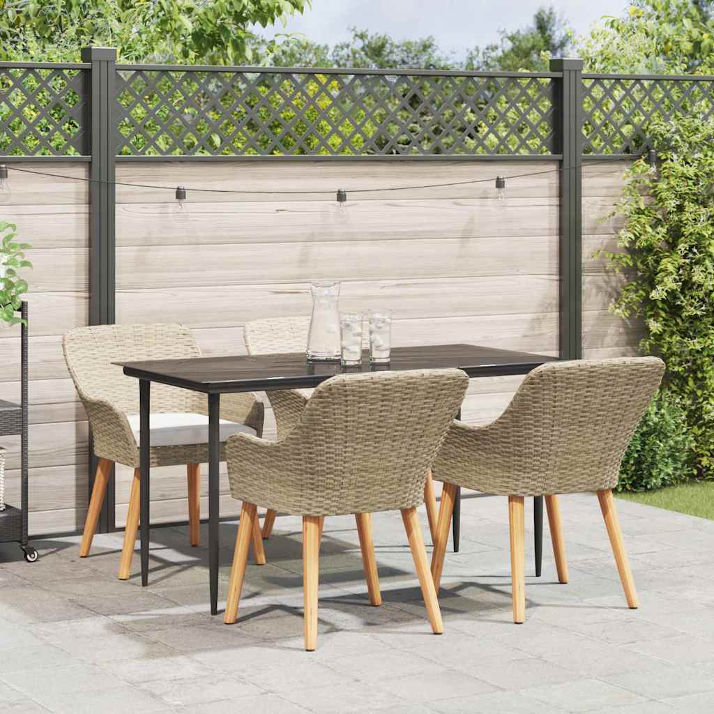 Conjunto de Comedor de Jardín 3 pcs Beige ratán sintético