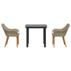 Conjunto de Comedor de Jardín 3 pcs Beige ratán sintético