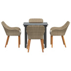 Conjunto de Comedor de Jardín 5 pcs Beige ratán sintético