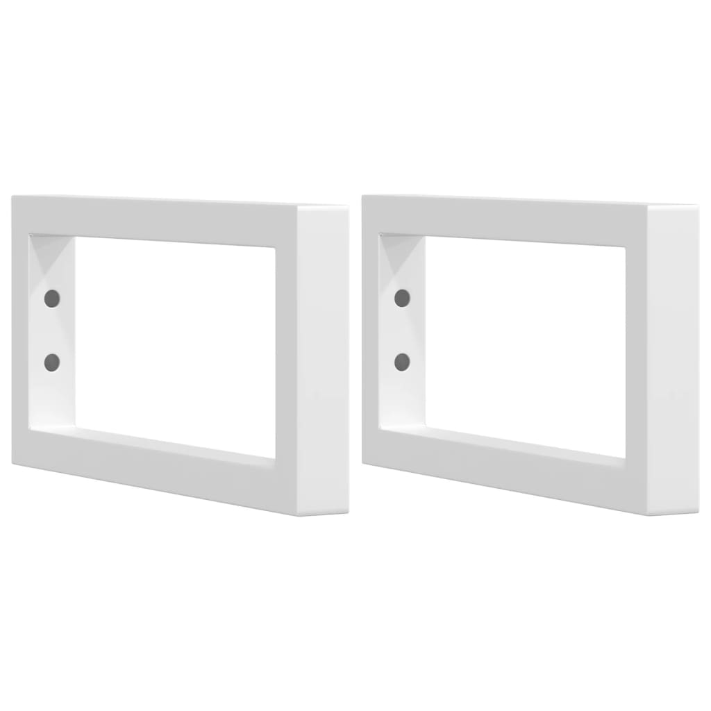 Soportes estante de lavabo 2 uds rectangular acero blanco