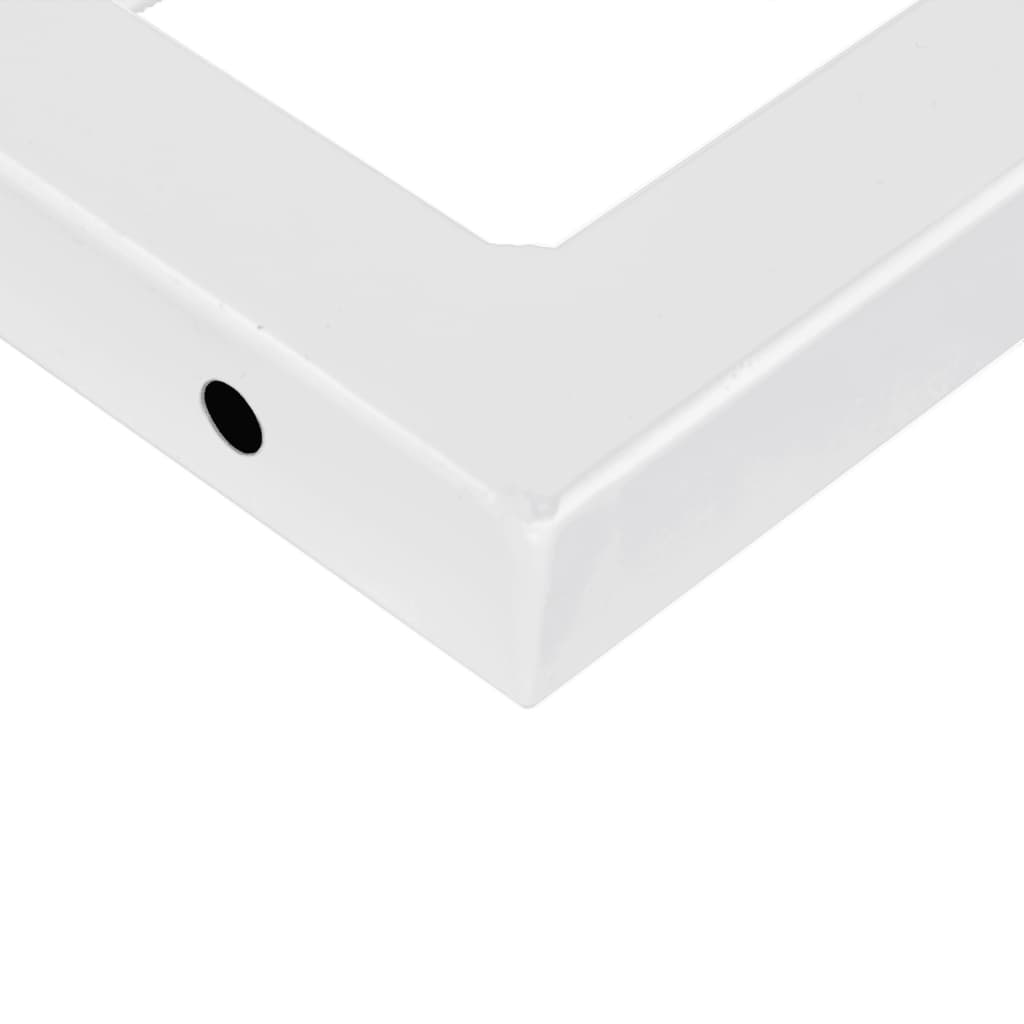 Soportes estante de lavabo 2 uds rectangular acero blanco