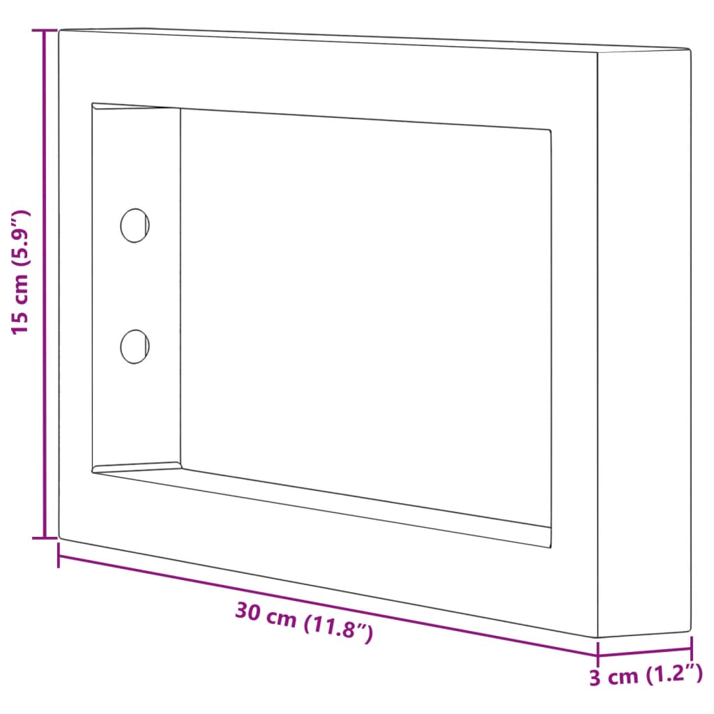 Soportes estante de lavabo 2 uds rectangular acero blanco