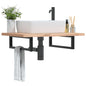 Basin shelf brackets 2 pcs rectangular steel white