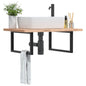 Basin shelf brackets 2 pcs rectangular steel white