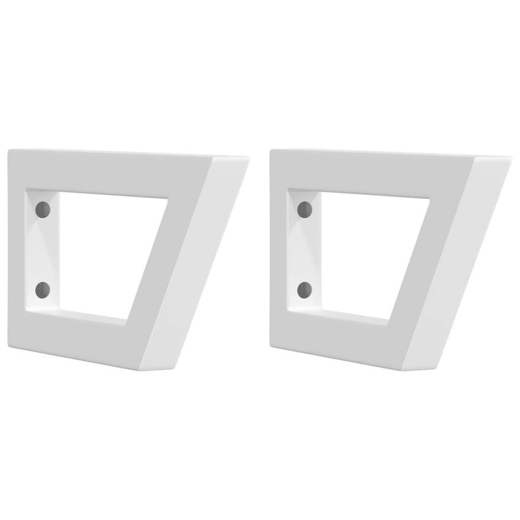 Soportes estante de lavabo 2 unidades trapecio acero blanco