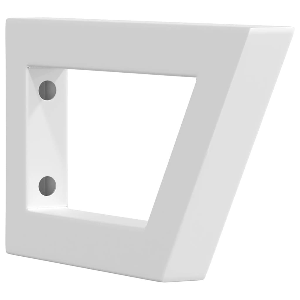 Soportes estante de lavabo 2 unidades trapecio acero blanco