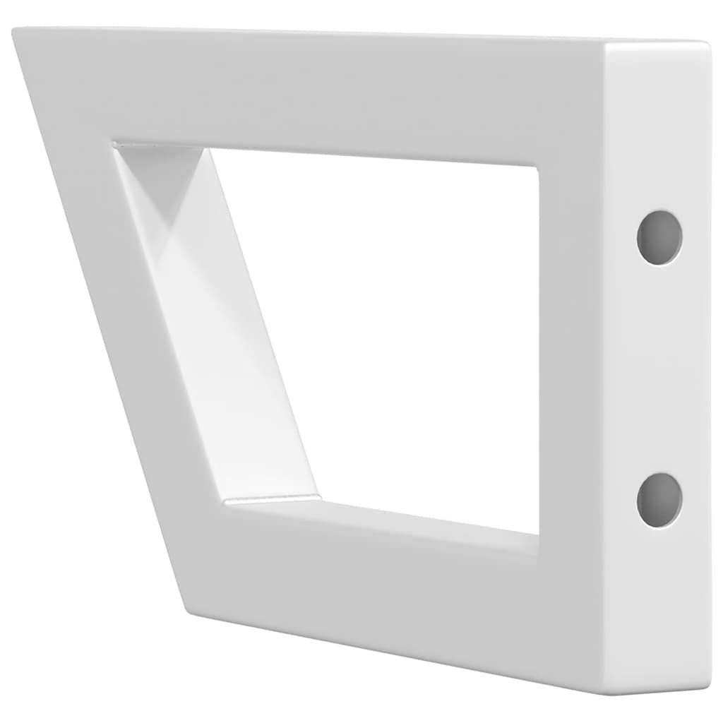 Soportes estante de lavabo 2 unidades trapecio acero blanco
