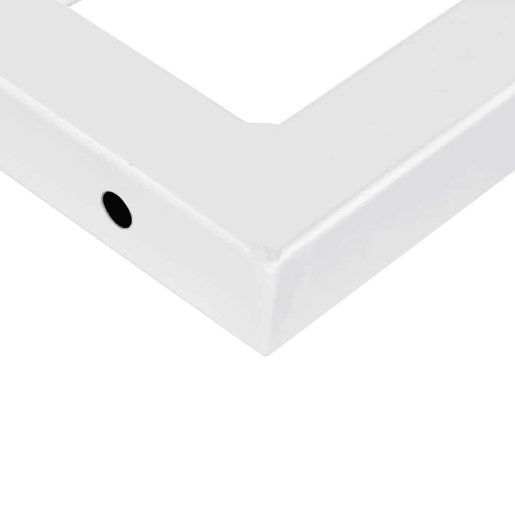 Soportes estante de lavabo 2 unidades trapecio acero blanco