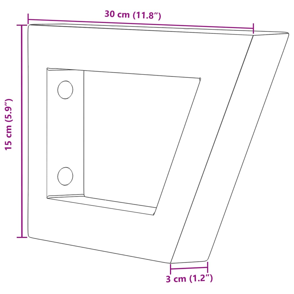 Soportes estante de lavabo 2 unidades trapecio acero blanco
