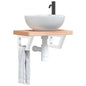 2 Trapezoidal White Steel Basin Shelf Brackets