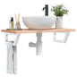 2 Trapezoidal White Steel Basin Shelf Brackets