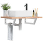 2 Trapezoidal White Steel Basin Shelf Brackets