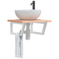 2 Trapezoidal White Steel Basin Shelf Brackets