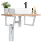 2 Trapezoidal White Steel Basin Shelf Brackets