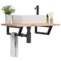 2 Trapezoidal White Steel Basin Shelf Brackets