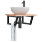 2 Trapezoidal White Steel Basin Shelf Brackets