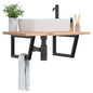 2 Trapezoidal White Steel Basin Shelf Brackets