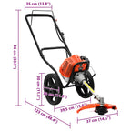 Desbrozadora con ruedas naranja 52 cc 1,45 kW