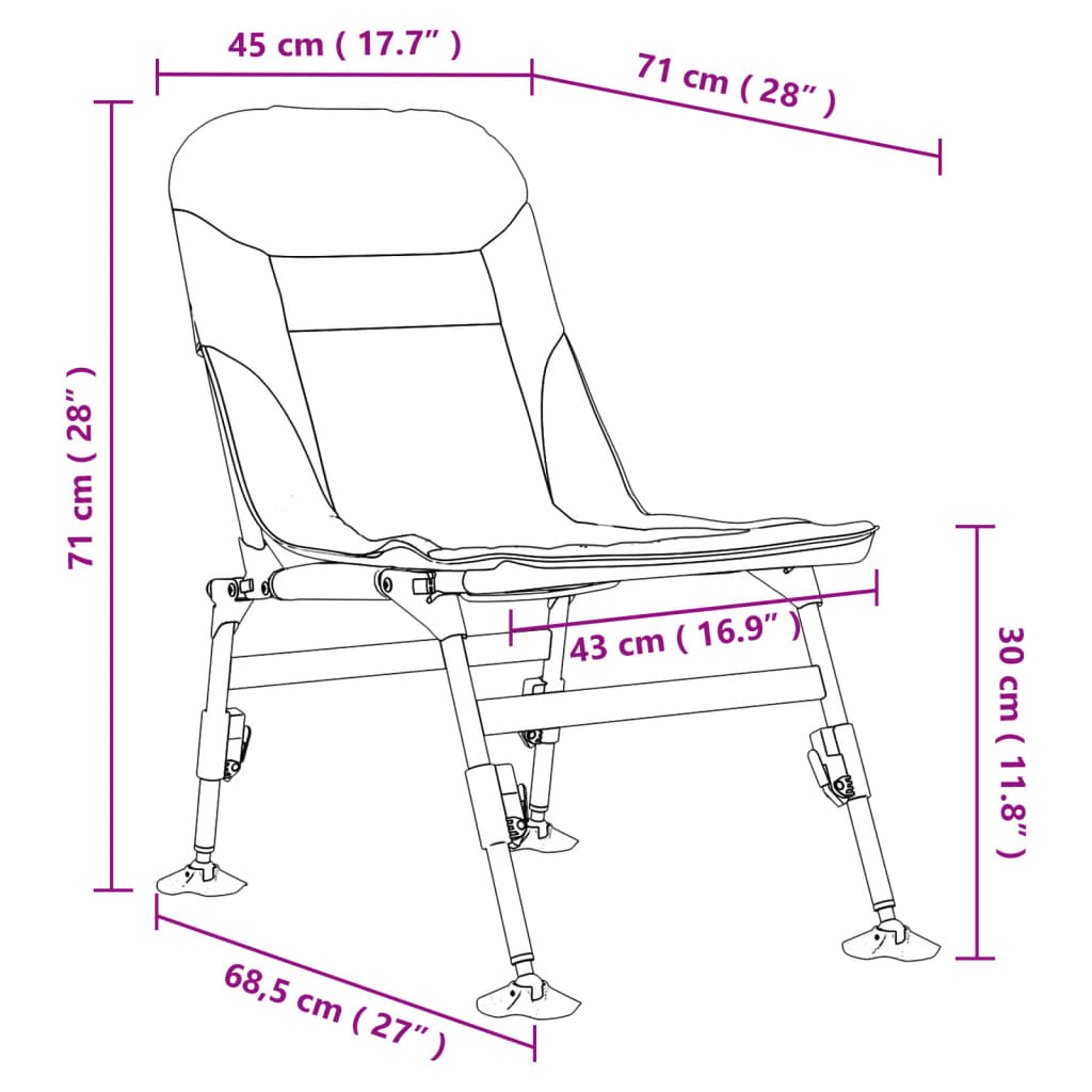 Silla de pesca con patas para barro ajustables plegable verde