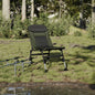 Green folding fishing chair with adjustable mud feet