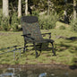 Green folding fishing chair with adjustable mud feet