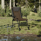 Green folding fishing chair with adjustable mud feet