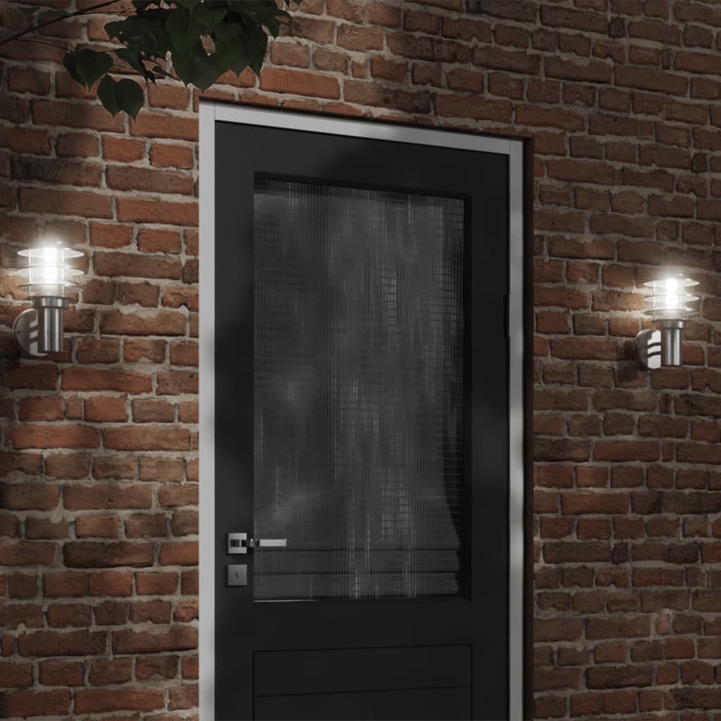 Apliques de exterior 2 unidades acero inoxidable negro