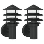 Apliques de exterior 2 unidades acero inoxidable negro