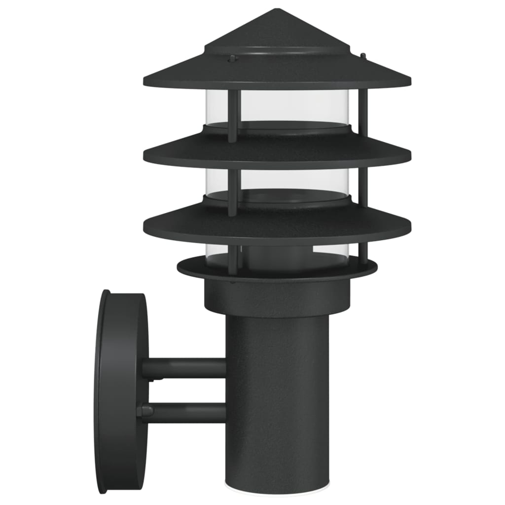 Apliques de exterior 2 unidades acero inoxidable negro