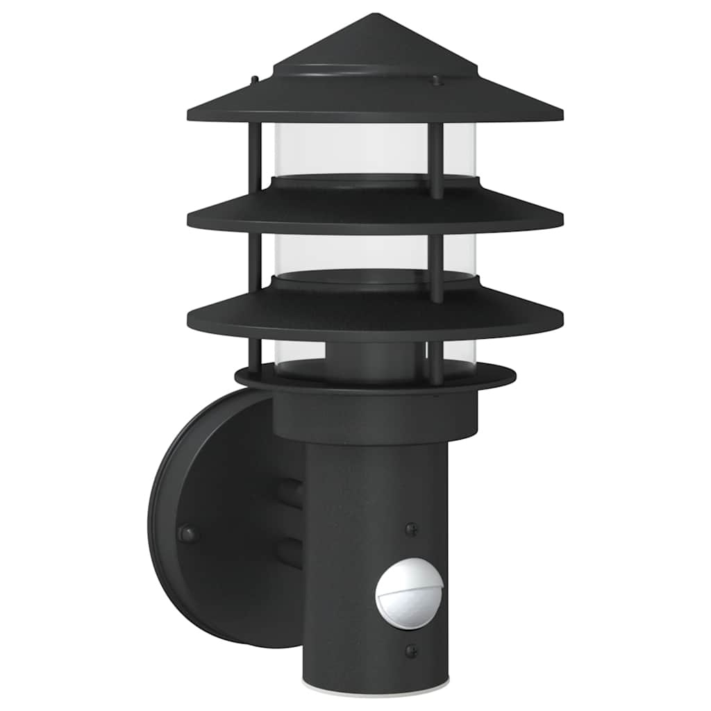 Aplique de exterior con sensor acero inoxidable negro
