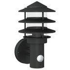Aplique de exterior con sensor acero inoxidable negro