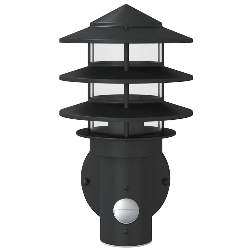 Aplique de exterior con sensor acero inoxidable negro