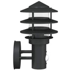 Aplique de exterior con sensor acero inoxidable negro