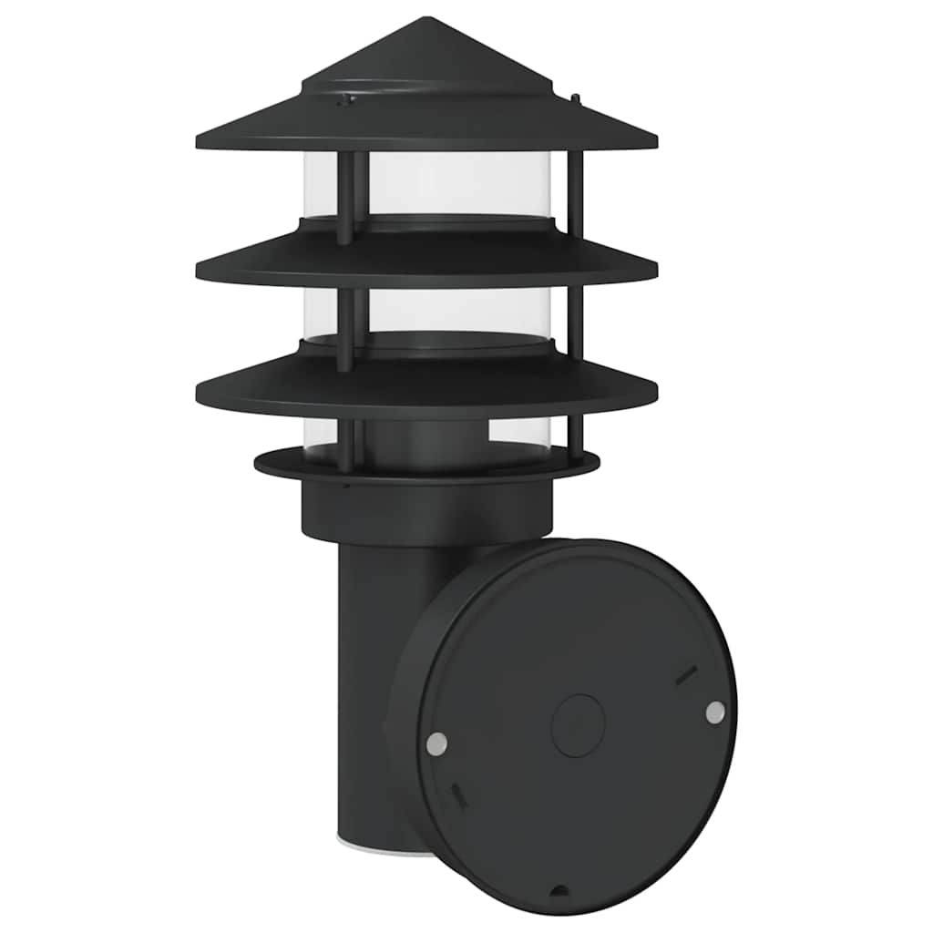 Aplique de exterior con sensor acero inoxidable negro