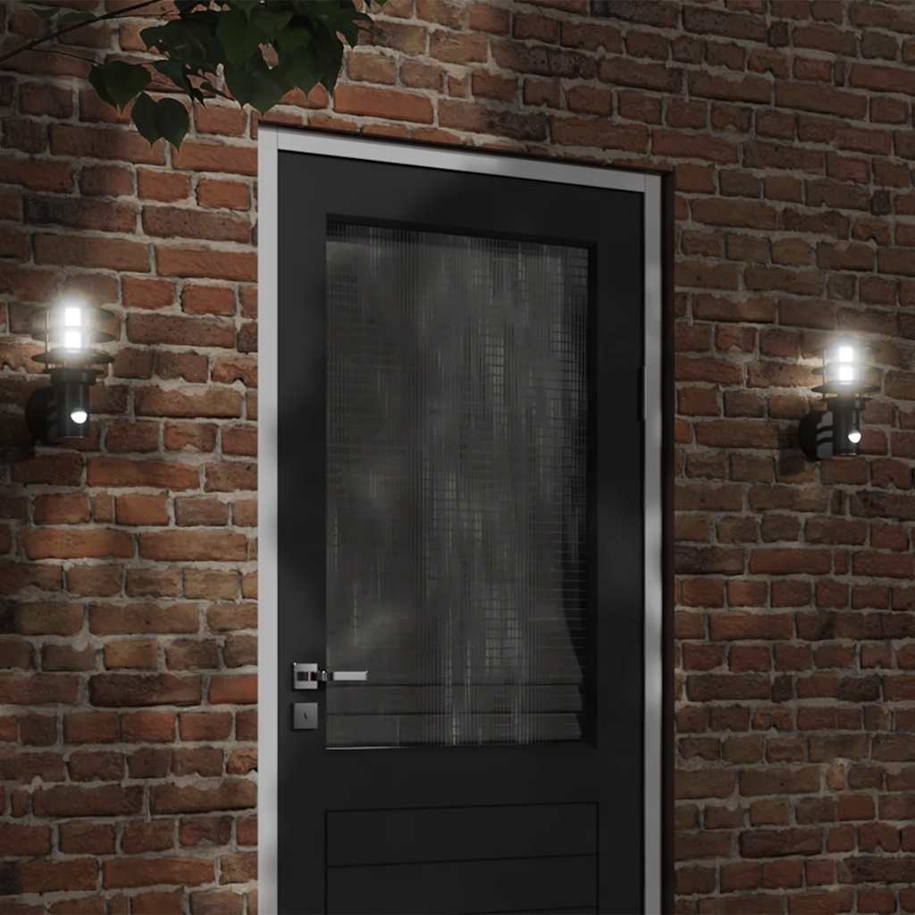 Apliques de exterior 2 unidades acero inoxidable negro