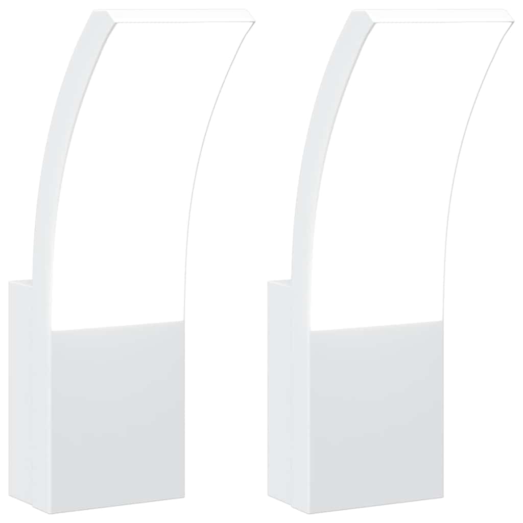 Lámparas de pared LED de exterior 2 uds aluminio fundido blanco