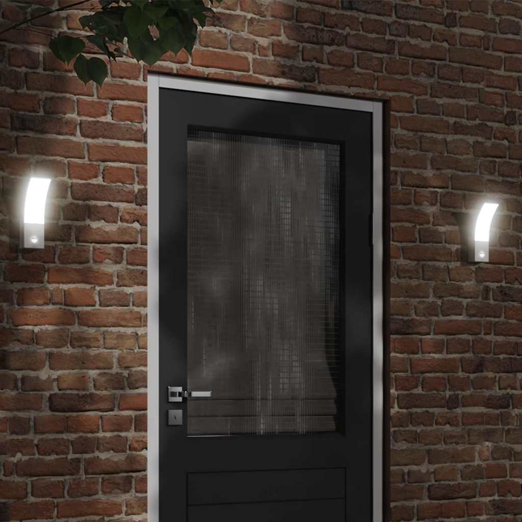 Aplique de exterior con sensor acero inoxidable negro